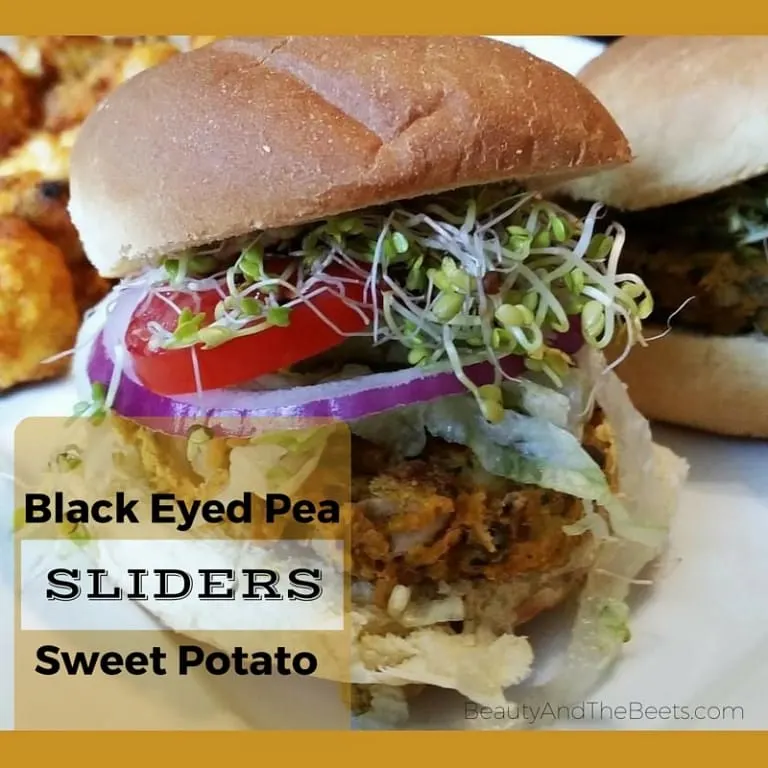 Black Eyed Pea Sweet Potato Sliders Beauty and the Beets recipe