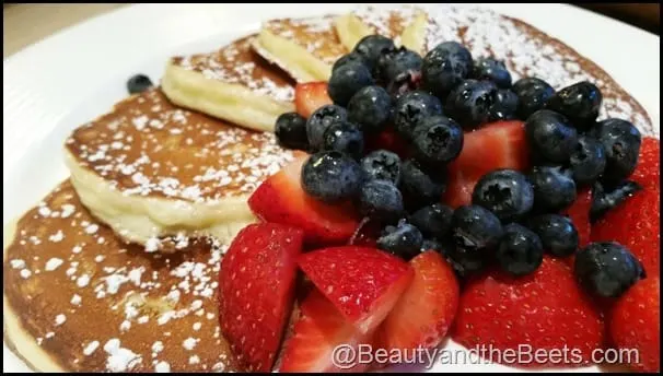 Berries and pancakes at the B-Line Diner