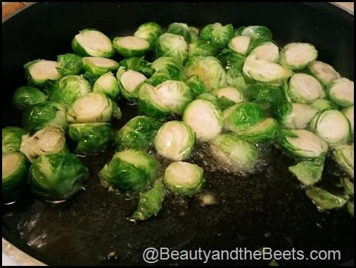 Frying Brussel Sprouts Beauty and the Beets