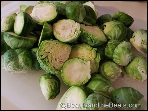 Halved Brussel Sprouts Beauty and the Beets