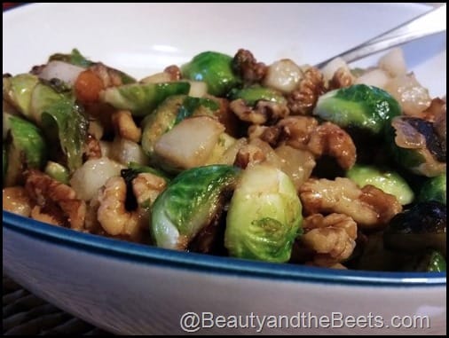 Brussel Sprouts, Pears and Walnuts Beauty and the Beets dot com