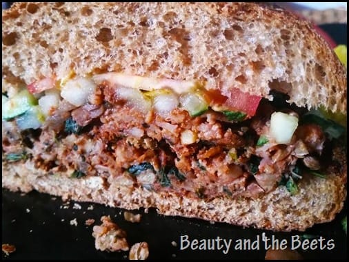 Walnut Lentil Burger with Pear Cucumber Salsa Beauty and the Beets