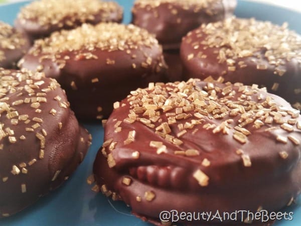 Beauty and the Beets Chocolate Peanut Butter Carriage Wheel Cookies