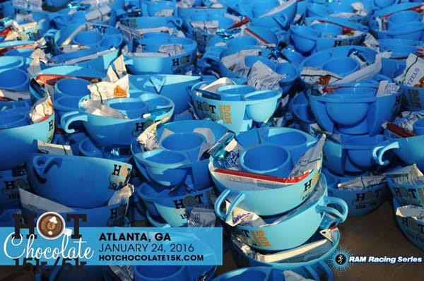 Hot Chocolate Atlanta 15k mugs 2016