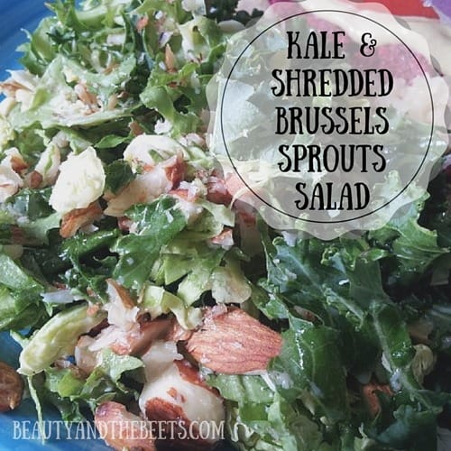 Kale and Shredded Brussels Sprouts Salad Beauty and the Beets