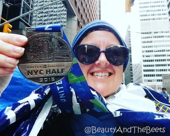 United Airlines NYC Half Marathon Finishers Medal 2016 Beauty and the Beets