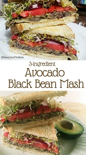 3- ingredient Avocado Black Bean Mash recipe Beauty and the Beets