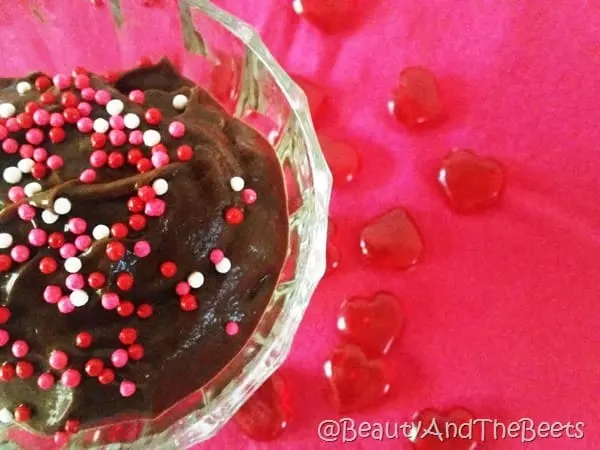 Chocolate Avocado Pudding hearts Beauty and the Beets