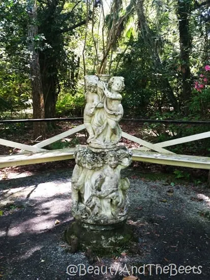 Magnolia Plantation statue gardens Beauty and the Beets