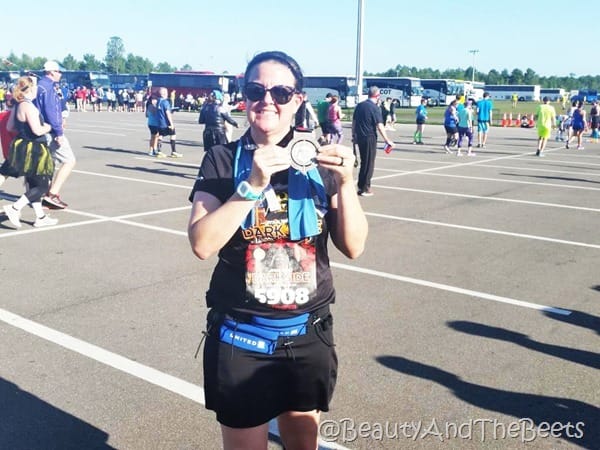 medal pose Star Wars Half Marathon Beauty and the Beets