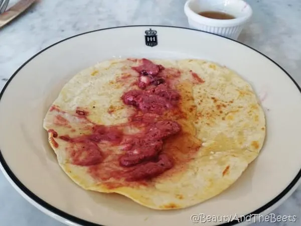 Grilled tortilla blackberry butter Ocho San Antonio Beauty and the Beets