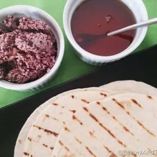 Blueberry Butter with Grilled Tortillas and Honey