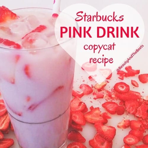 #PinkDrink Starbucks Pink Drink copycat recipe by Beauty and the Beets