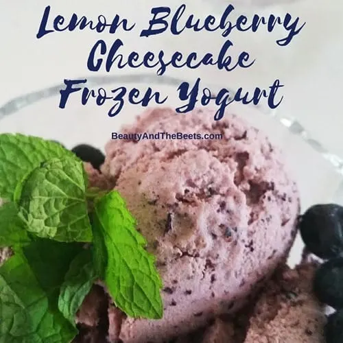 Lemon Blueberry Cheesecake Frozen Yogurt recipe by Beauty and the Beets