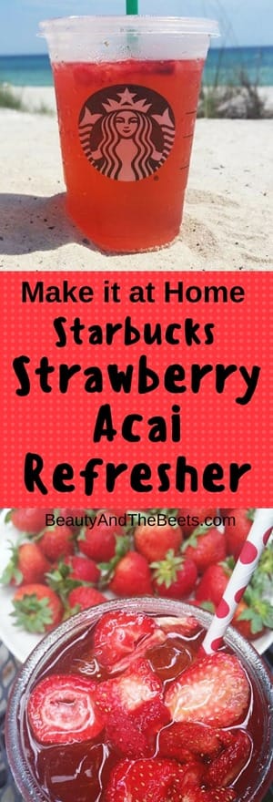 DIY - Starbucks Strawberry Acai Refresher Recipe • Beauty And The Beets