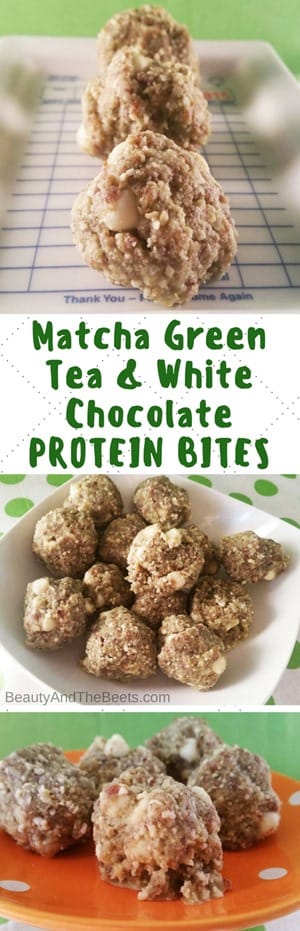 Matcha Green Tea & White Chocolate PROTEIN BITES by Beauty and the Beets