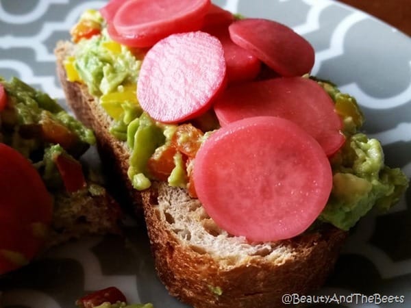 Avocado Toast with Pickled Radish Beauty and the Beets (1)