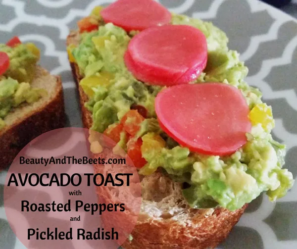 Beauty and the Beets Avocado Toast with Pickled Radish recipe