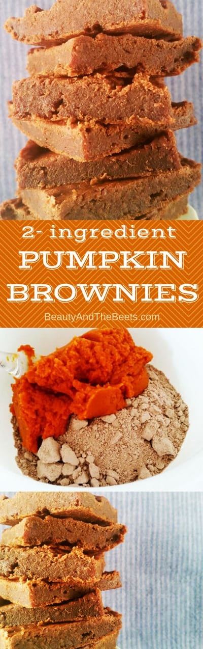 2 ingredient PUMPKIN BROWNIES by Beauty and the Beets