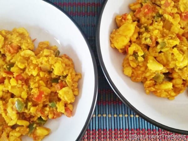 Ackee Scramble with turmeric Beauty and the Beets