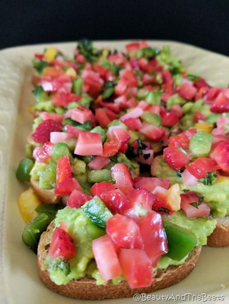 Sweet and Savory Strawberry Avocado Crostini Beauty and the Beets