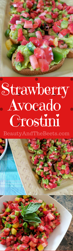 Strawberry Avocado Crostini by Beauty and the Beets #SundaySupper #FLStrawberry
