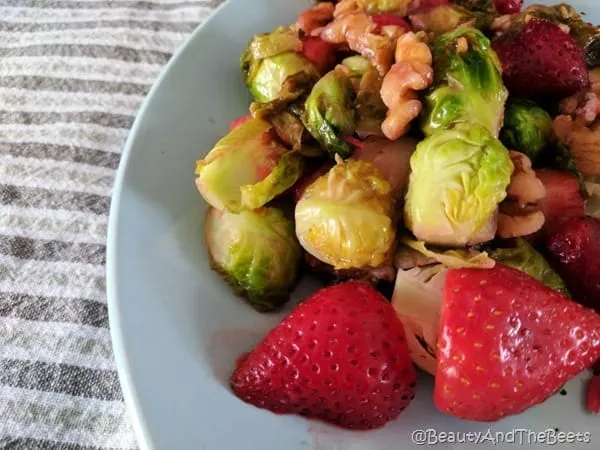 Sauteed Brussels Sprouts and Strawberries half Beauty and the Beets