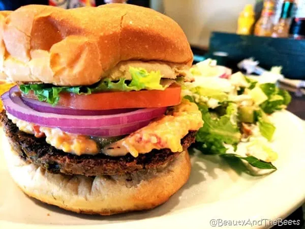 Green Truck Pub Veggie Pimento Burger Beauty and the Beets