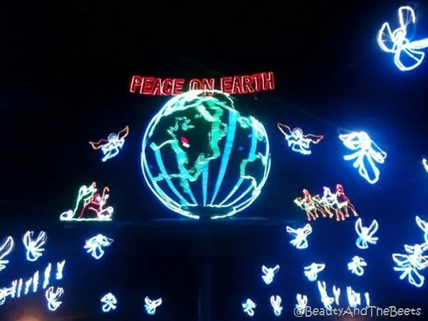 Peace on Earth and lighted world christmas lights