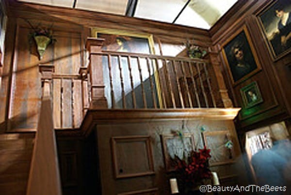 The Nevermore Library Halloween Horror Nights wooden staircase