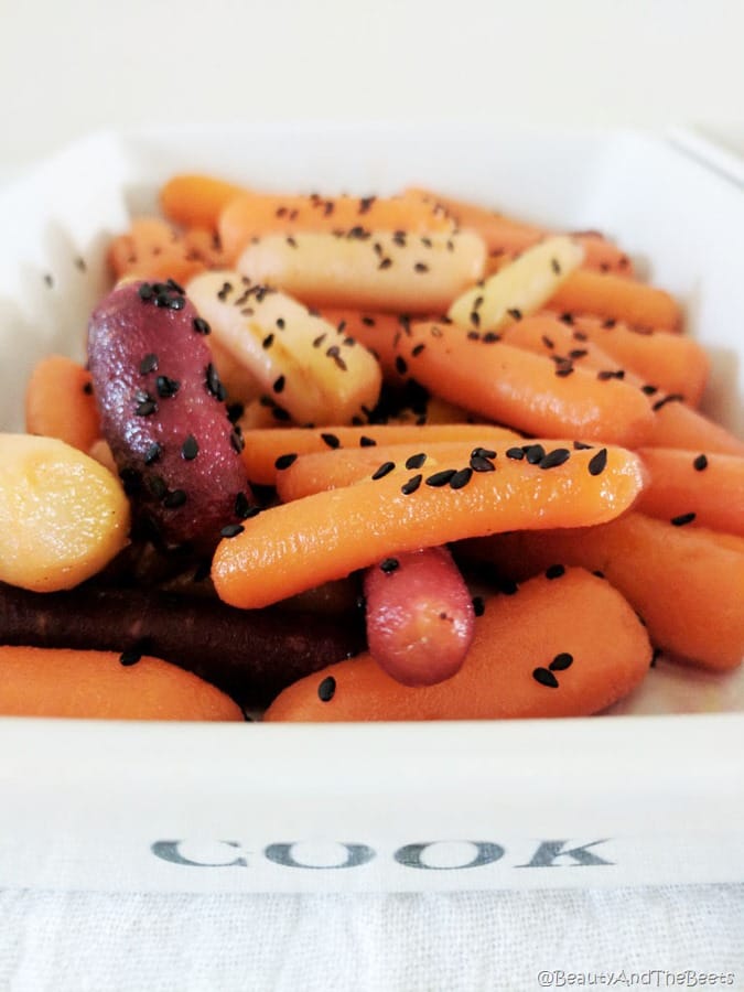 Apple Cider Sesame Carrots - Beauty and the Beets