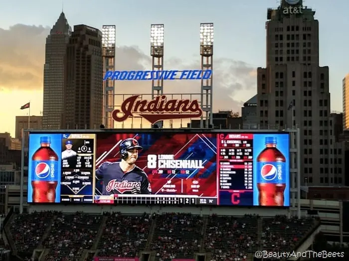 Progressive Field big screen Cleveland Indians Beauty and the Beets