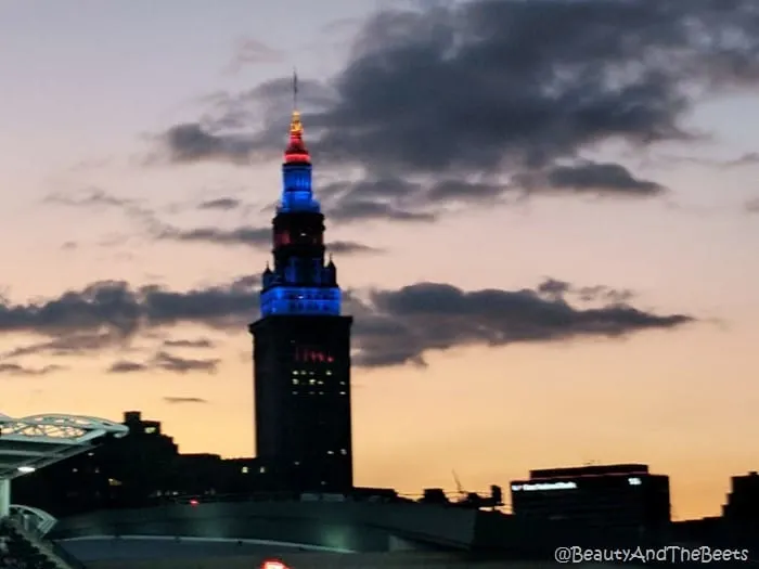 Terminal Tower sunset Progressive Field Beauty and the Beets