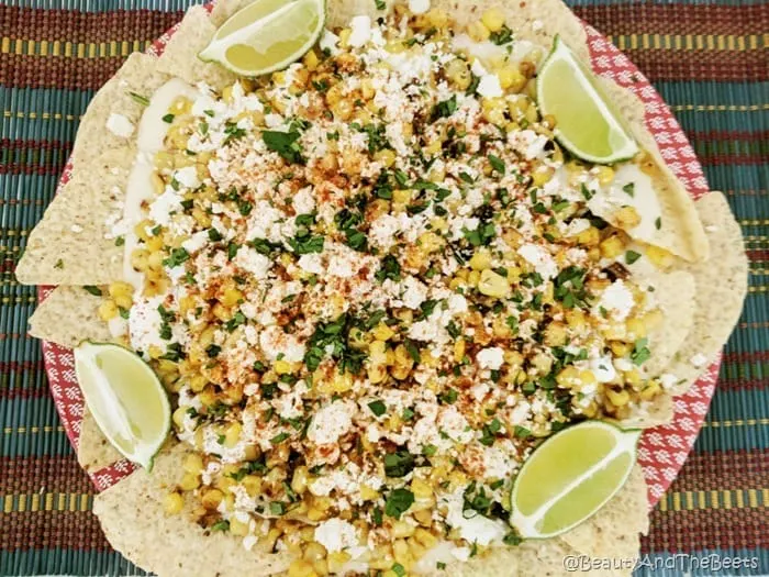 Mexican Street Corn Nachos Beauty and the Beets limes