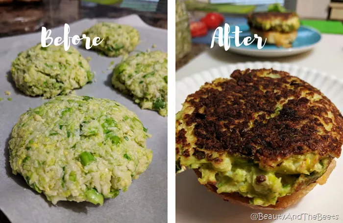 Brussels Sprouts Burgers Beauty and the Beets before after