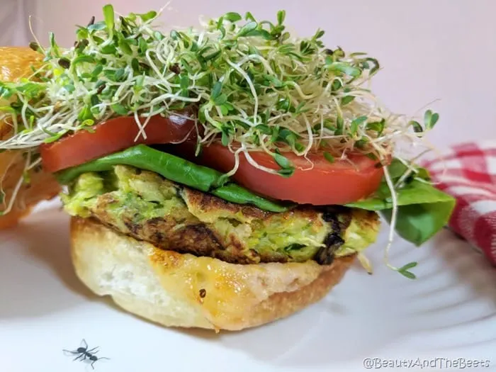 Brussels Sprouts Burgers Beauty and the Beets ready for my closeup