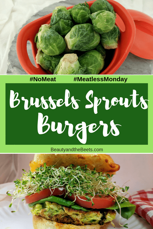 They won't know there are Brussels sprouts in these Brussels sprouts burgers if you don't tell them. #easyrecipe #MeatlessMonday #veggieburgers