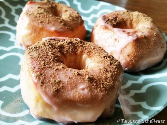 Cocoa Dusted Glazed Biscuit Doughnuts Beauty and the Beets 1