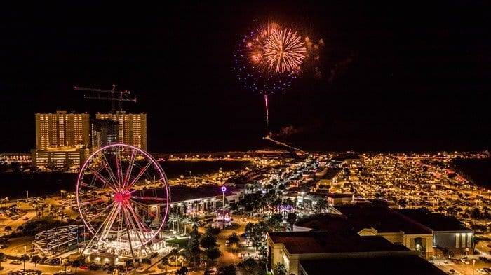 Skywheel fireworks pier park (1)
