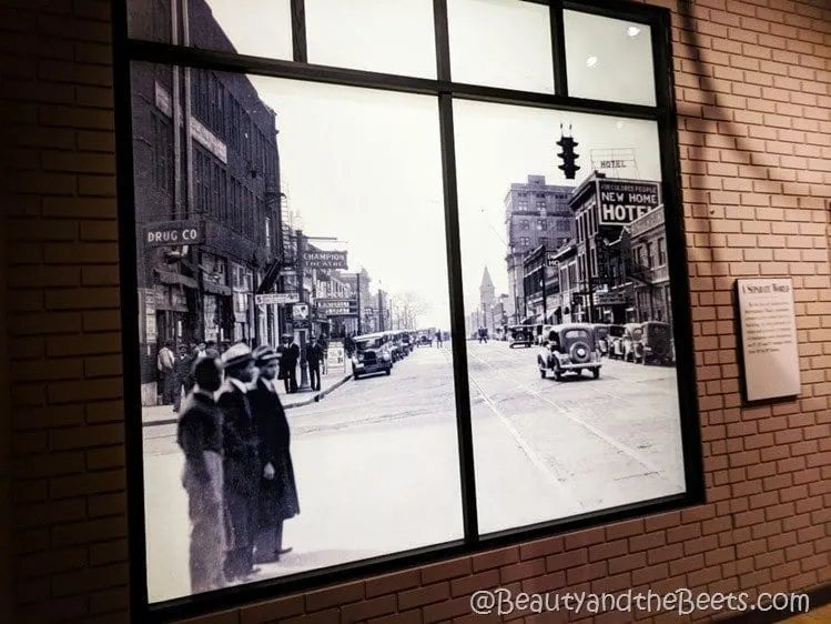 Birmingham Civil Rights Institute window Beauty and the Beets