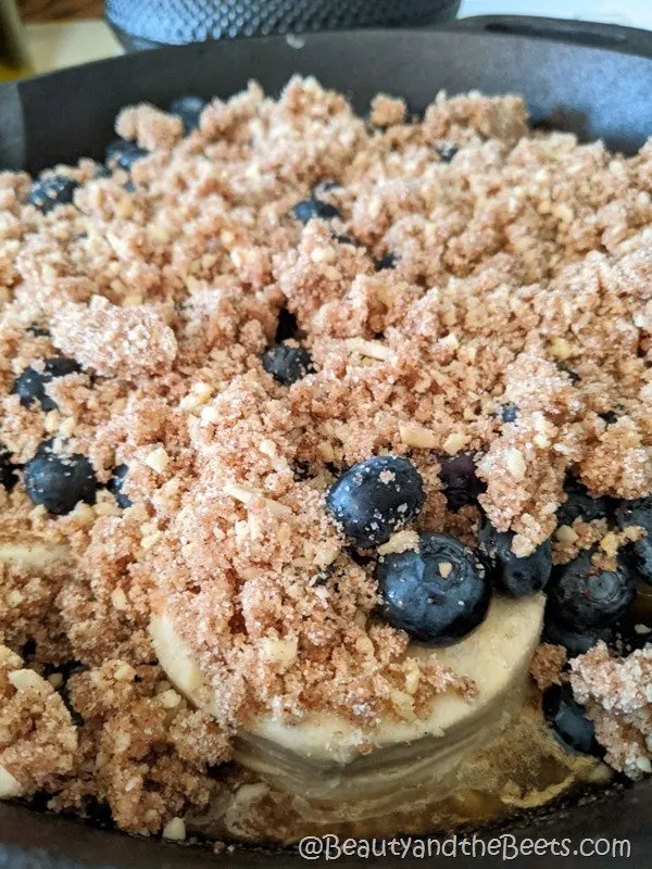 Blueberry Skillet Crumble topping Beauty and the Beets