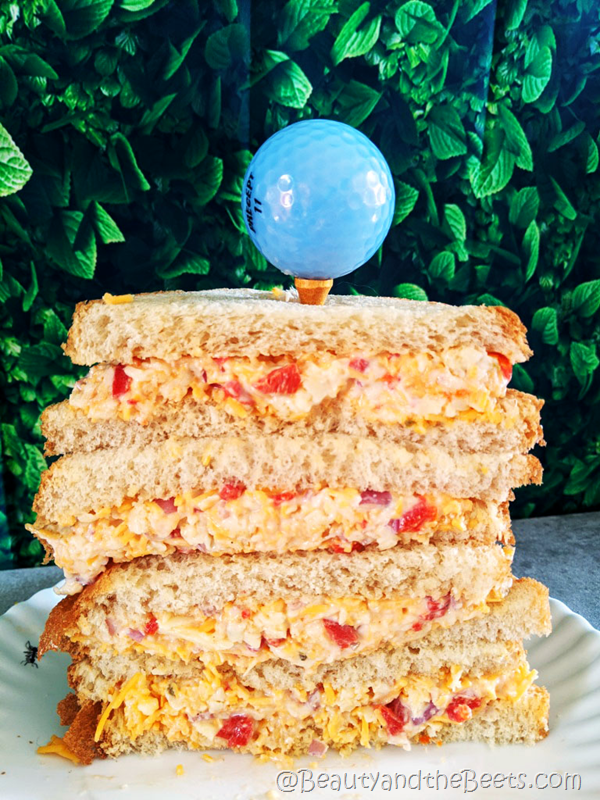 Easy and foolproof recipe for recreating the famous Masters Pimento Cheese Sandwich. Enjoy the Masters from your living room.