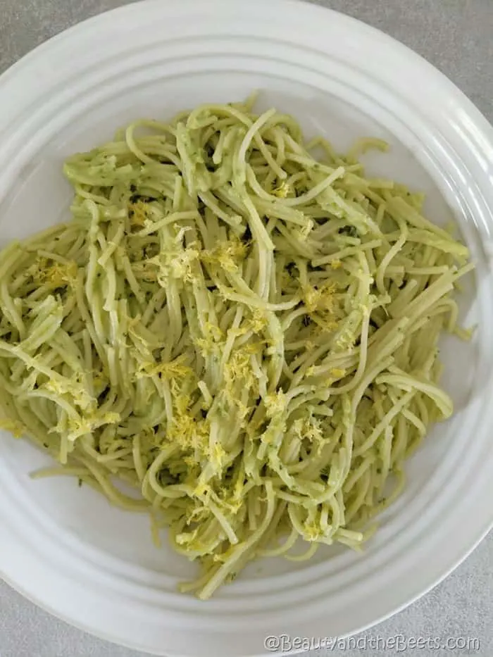 Avocado Pasta Beauty and the Beets overhead