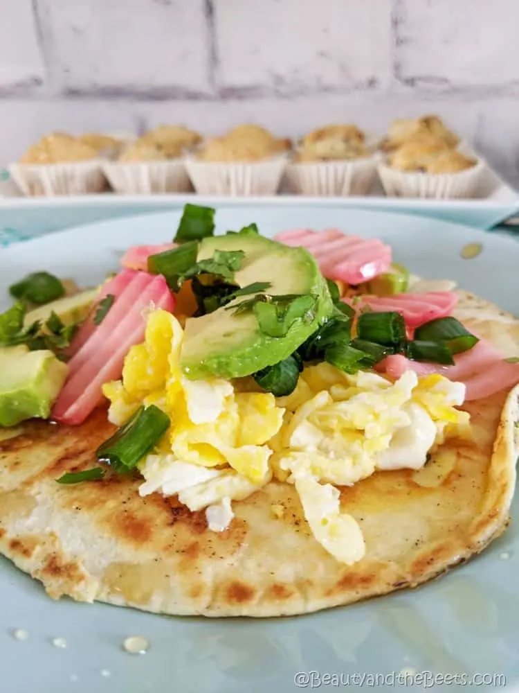 Breakfast Taco with Muffins Beauty and the Beets open face