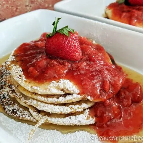 French Toast Tortillas with Strawberry Compote