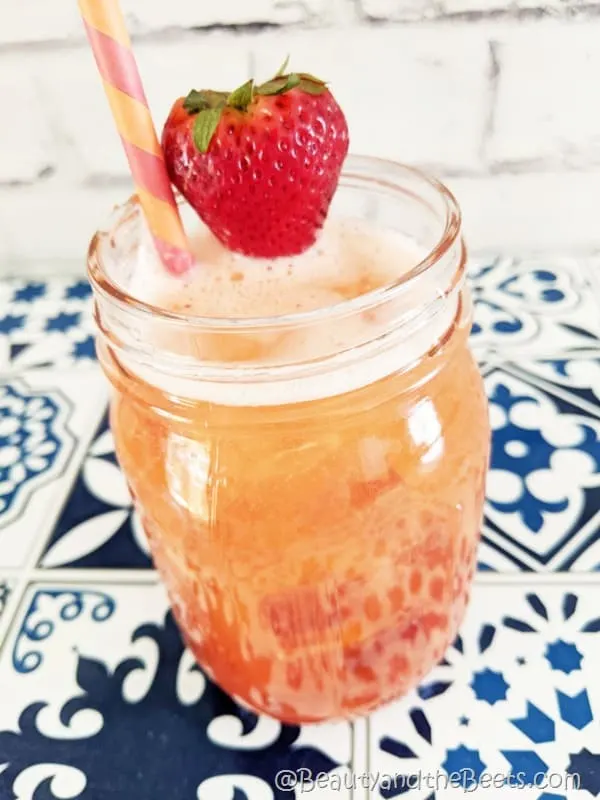 Strawberry syrup lemonade