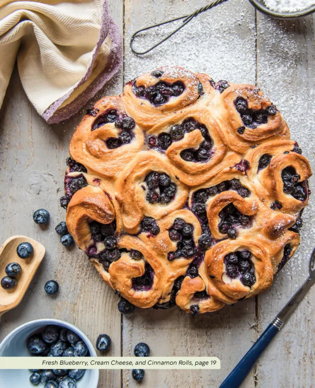 Fresh Blueberry, Cream Cheese, and Cinnamon Rolls from the "Quick and Easy Vegetarian Cookbook" Anna-Marie Walsh