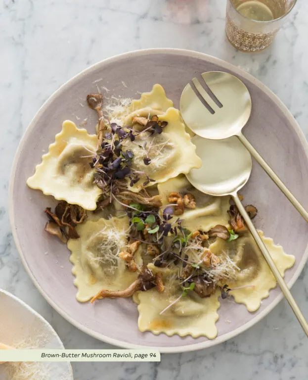 Brown Butter Mushroom Ravioli from the "Quick and Easy Vegetarian Cookbook" Anna-Marie Walsh